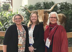 From left to right: Lisa Moynihan, MLO Editor, Kristine Russell, MLO Publisher/Executive Editor, Texas Longhorn, and Carol Vovcsko, MLO Sales/Advertising.