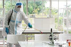 Increased frequency of lab cleaning and disinfection has become top priority in prevention of new COVID-19 infections. Increased frequency of lab cleaning and disinfection has become top priority in prevention of new COVID-19 infections.