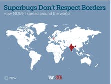 Figure 1: How NDM-1 spread around the world: 2006 to 2016 Images used with permission from The Pew Charitable Trusts Figure 1: How NDM-1 spread around the world: 2006 to 2016 Images used with permission from The Pew Charitable Trusts