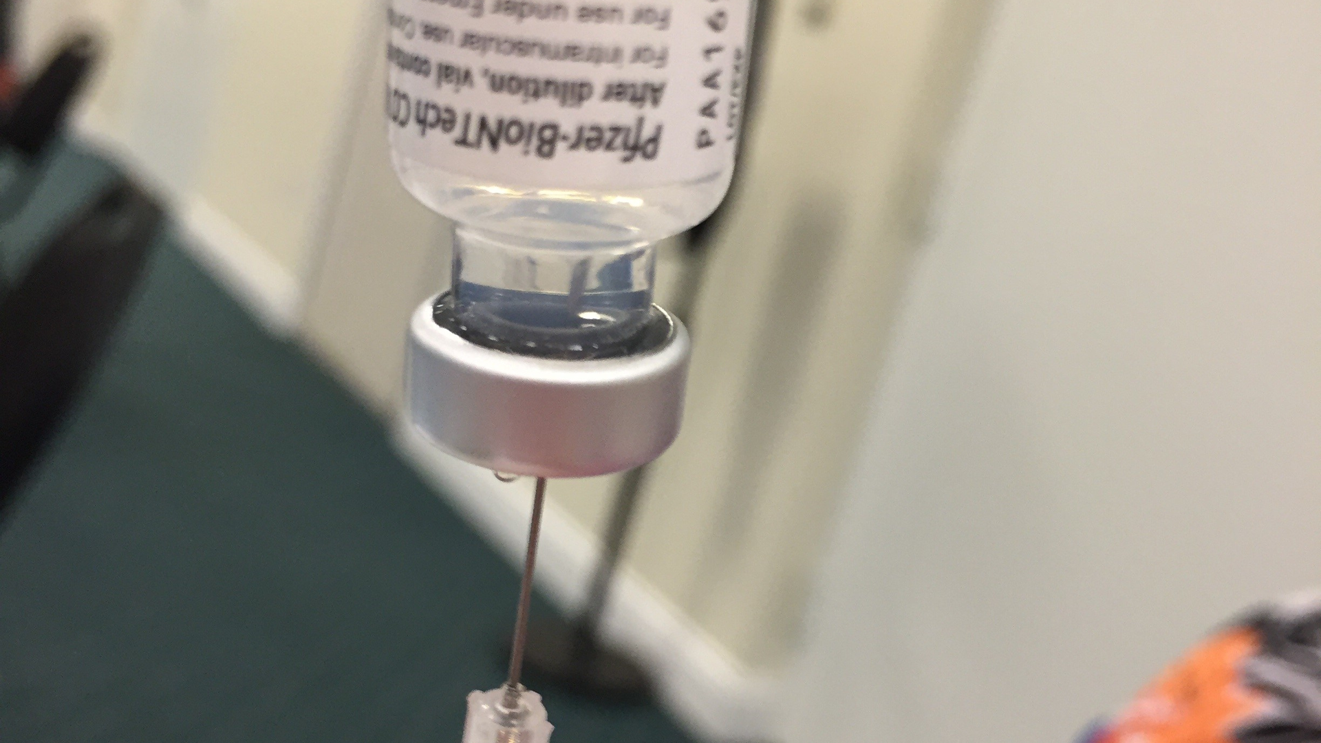 Pfizer Vial Upsidedown On Needle By Marisa L Williams 610408d1b83ba