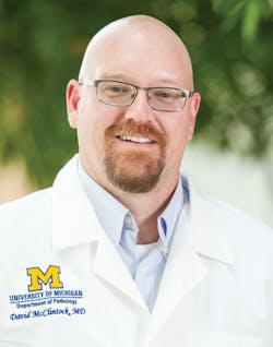 David McClintock, MD, is an Associate CMIO, Director of Digital Pathology, and Associate Director of Pathology Informatics at Michigan Medicine. He also is an Associate Professor of Pathology. Before joining the staff at Michigan Medicine, McClintock served in numerous roles at the University of Chicago Medicine.