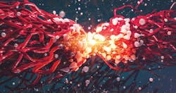 3D rendering of a cancer cell dividing 3D rendering of a cancer cell dividing