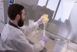 Michael Billion working in our cell therapy lab. Michael Billion working in our cell therapy lab.