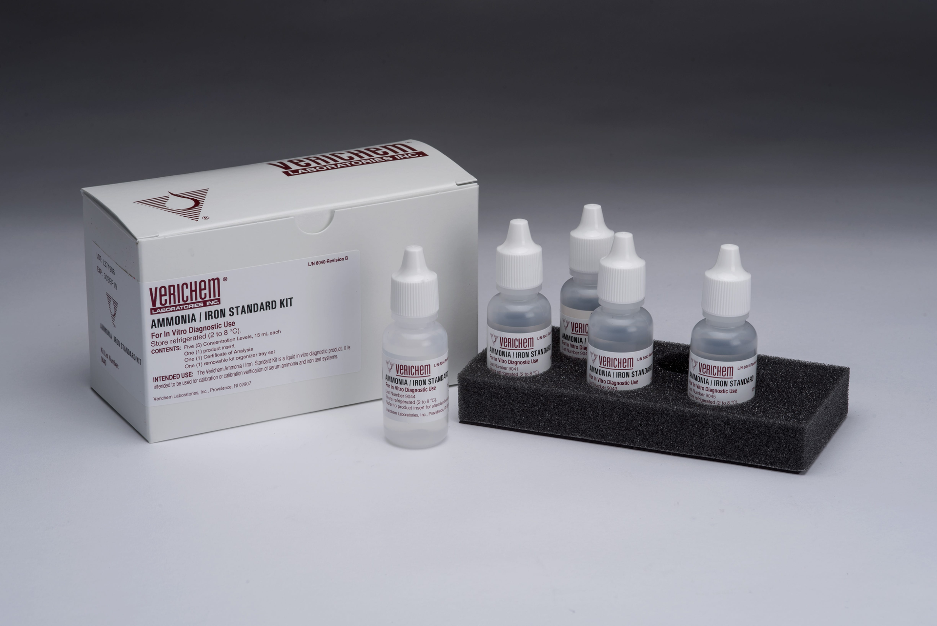 Clinical reference materials for calibration verification testing of ammonia & iron assays