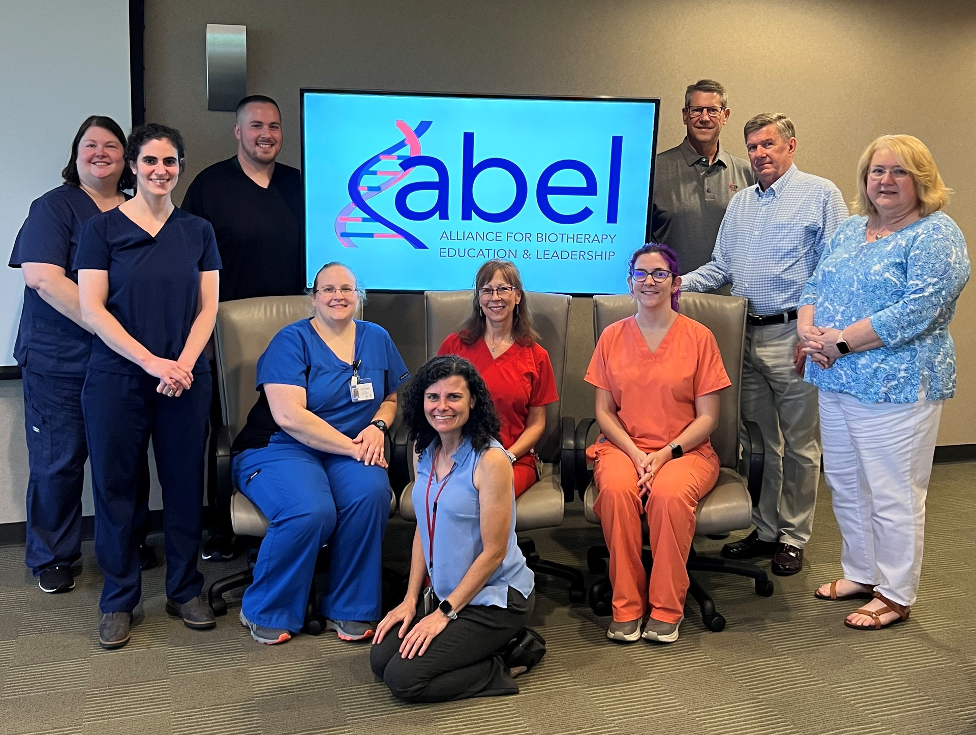Pictured during SBB orientation from left to right are: Denise Burke (student), Micaela Gullerian (student), Tommy Trevilian (student), Amy Dawn Harris (student), Dr. Liz Culler (ABEL Medical Director), Vonya Drinnon (ABEL Adjunct Faculty), Marlena Holston (student), Joe Fielden (CTF Board Chair), Dr. Bob Carden (ABEL and CTF President and CEO) and Susan Dewberry (ABEL Program Director).