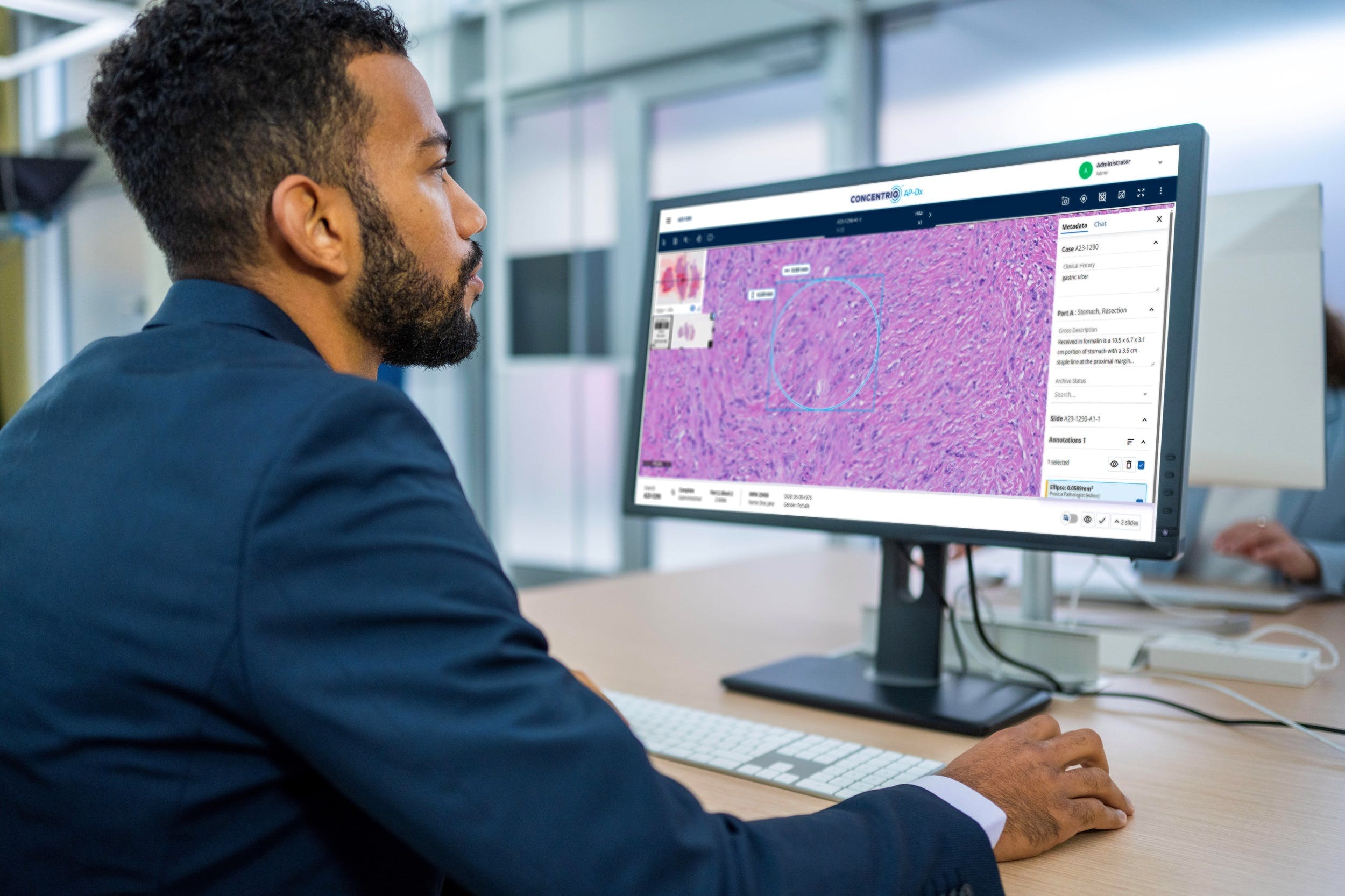 Proscia&rsquo;s Concentriq AP-Dx is a comprehensive diagnostic software solution for viewing, interpreting, and managing whole slide images.