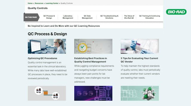 Bio-Rad launches Quality Controls Learning Center | Medical Laboratory ...