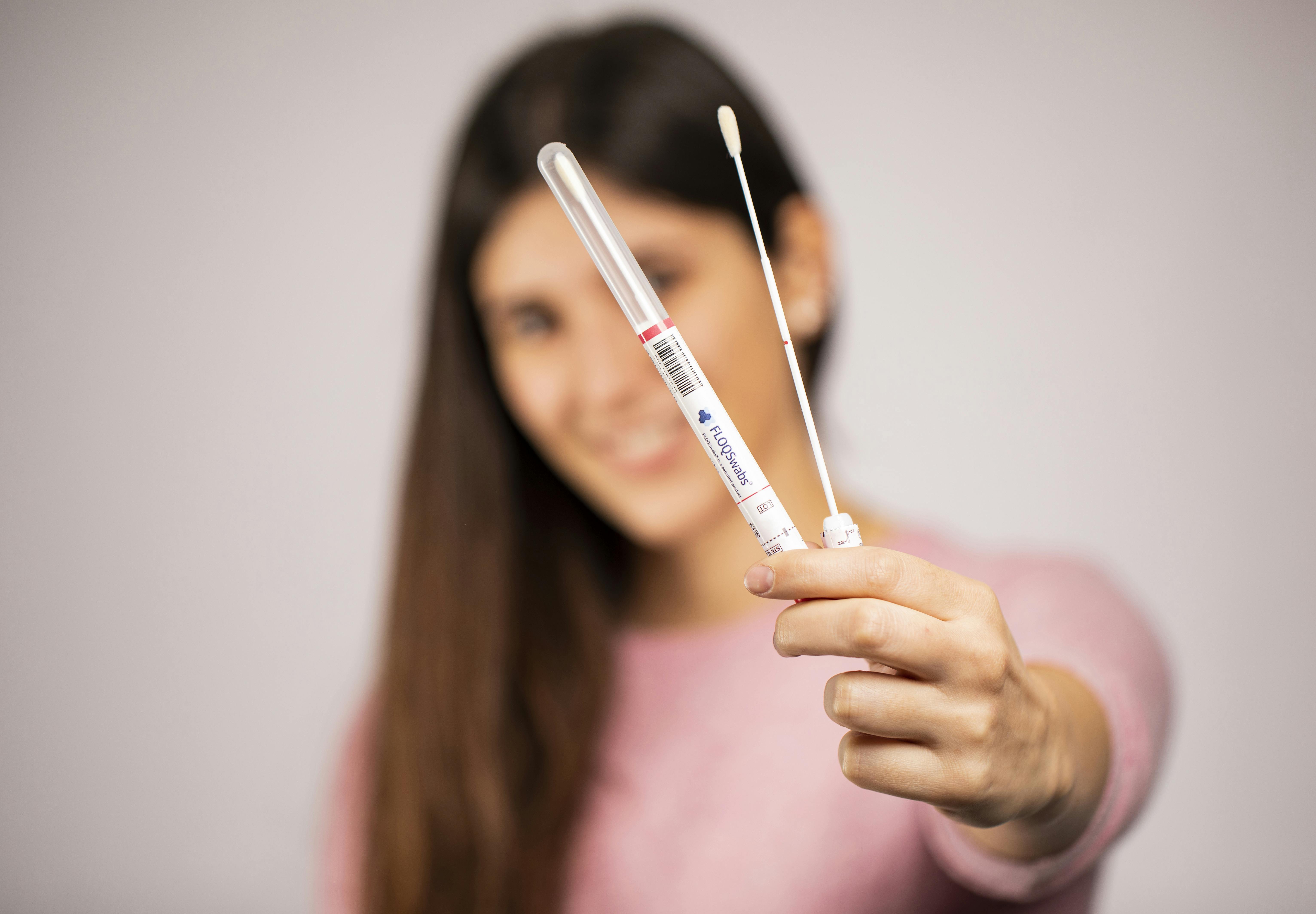 Using a small swab, women can collect their own samples for cervical cancer screening using an HPV test from BD.