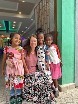 Tami Peters with children of Kombulcha, Ethiopia. Tami Peters with children of Kombulcha, Ethiopia.