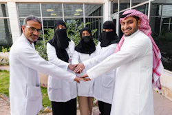 Saudi Arabia Team: Pictured from left to right: Hussein AlSadiq, Roaa Al-Mousa, Fatimah Al-Humaili, Suad Aman, Ahmed Alenizy, Ahood Al-Ghamdi (not pictured).